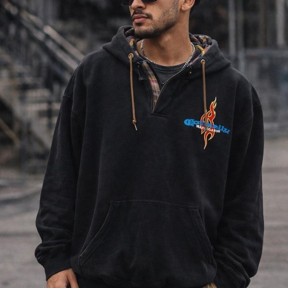 Vintage Connelly Wakeboards Hoodie Y2K Surf Skate Pullover Flame Logo Streetwear